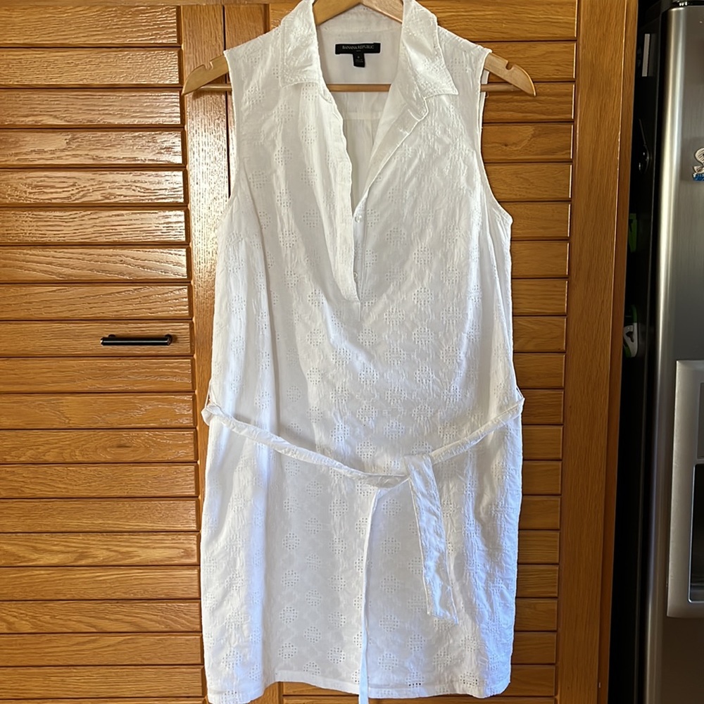 Banana Republic White Sleeveless Dress (8)